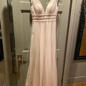 Azazie Blush Pink Bridesmaid Dress, 4
